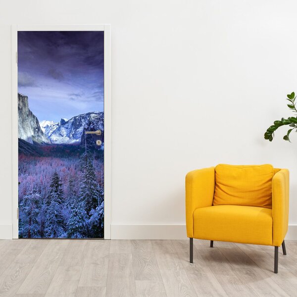 Fototapeta na dveře - Zimní horská krajina (95x205cm)