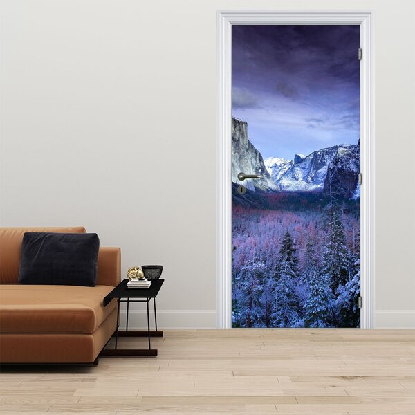 Fototapeta na dveře - Zimní horská krajina (95x205cm)