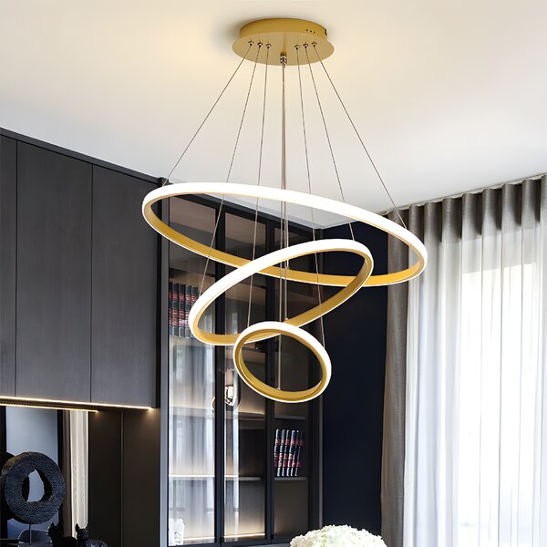 Toolight Závěsné LED osvětlení Modern D15 LHJ010-CP4 kartáčovaná zlatá