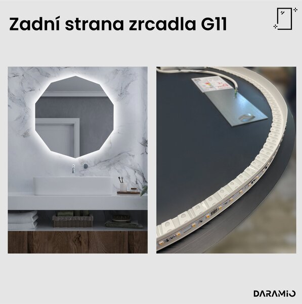 Atypické zrcadlo do koupelny s LED osvětlením G11