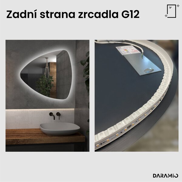 Atypické zrcadlo do koupelny s LED osvětlením G12