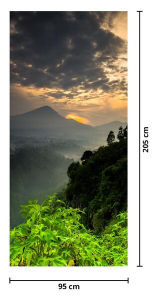 Fototapeta na dveře - Zelená horská krajina (95x205cm)
