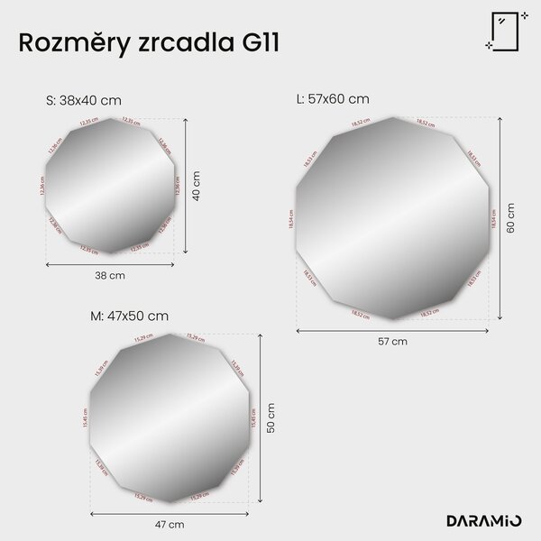 Atypické zrcadlo do koupelny s LED osvětlením G11
