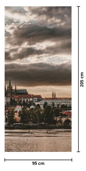 Fototapeta na dveře - Zamračená Praha (95x205cm)