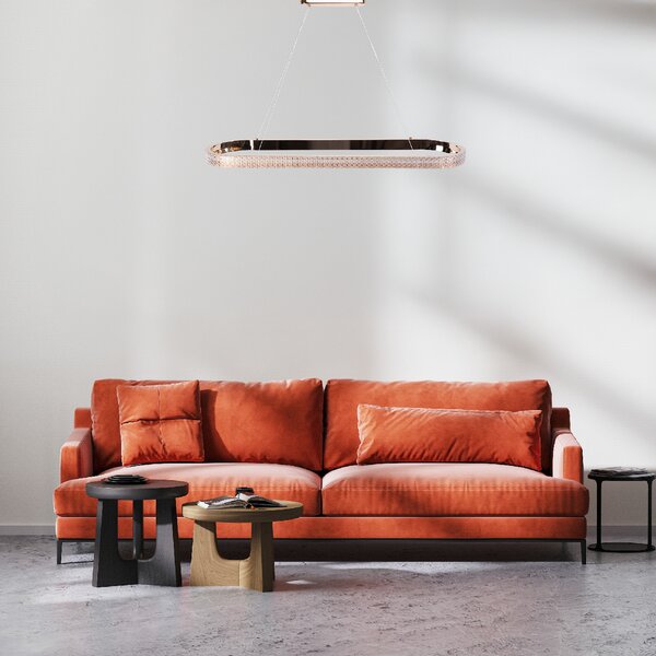 Toolight Závěsné LED osvětlení Crystal LE13 APP1751-CP zlatá 90 cm