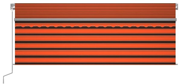 Ručně zatahovací markýza s roletou a LED 4,5x3 m oranžovo-hnědá
