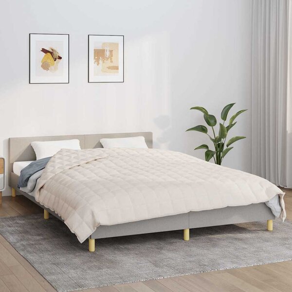 Zátěžová deka světle krémová 200 x 225 cm 13 kg textil