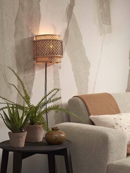 Nástěnná lampa bhutan s 24 x 21 cm přírodní/černá