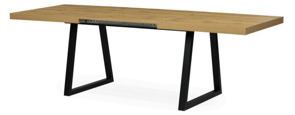 Jídelní stůl 160x90 cm, rozkládací HT-R5624 OAK dub / černé nohy