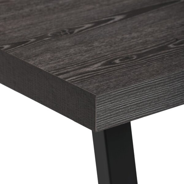 Jídelní stůl 160x90 cm, rozkládací HT-R5624 GREY dub šedý / černé nohy