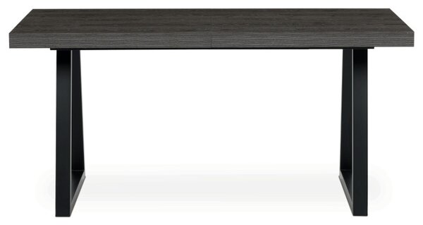 Jídelní stůl 160x90 cm, rozkládací HT-R5624 GREY dub šedý / černé nohy