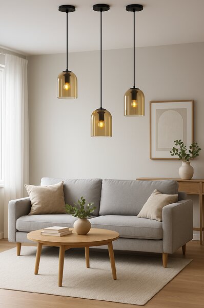 Toolight Závěsné skleněné LED osvětlení D12 APP1704-1PC jantarová