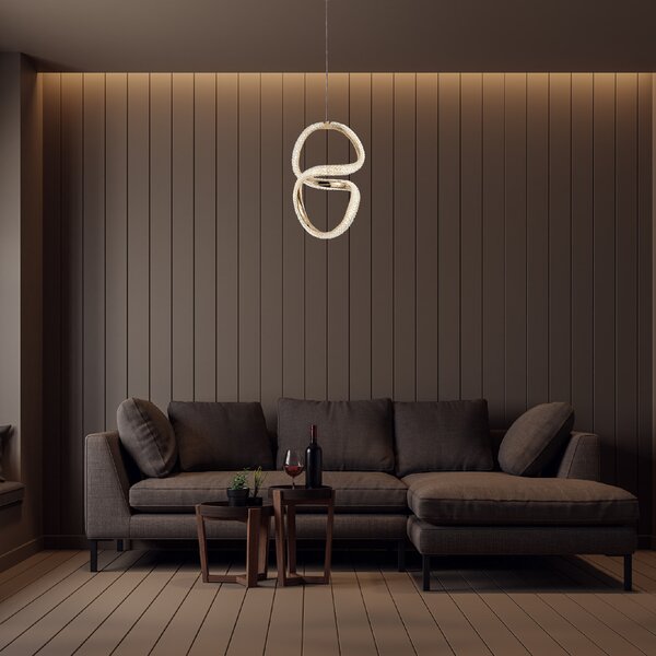 Toolight Závěsné LED svítidlo Luxury Glamour 7 G077-3CPR zlaté