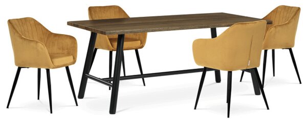 Jídelní stůl 180x90 cm HT-T1818 WAL ořech / černé nohy