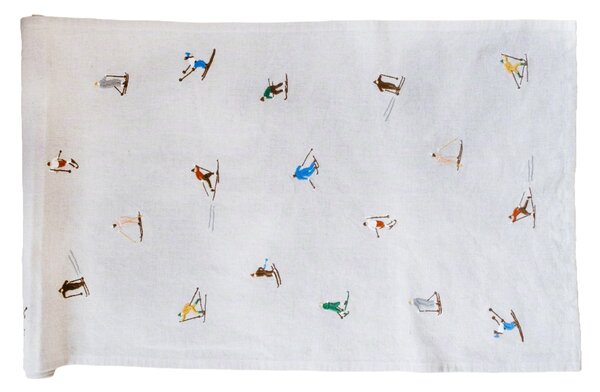 Vyšívaný běhoun na stůl Skiers Nature 45 × 150 cm