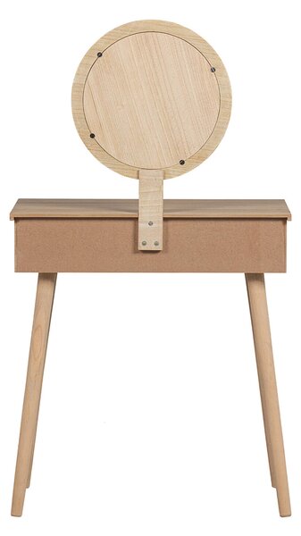 Toaletní stolek se zrcadlem foosy 70 x 40 cm přírodní