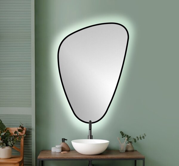 Sapho Sapho, ELENA LED podsvícené zrcadlo 20W, 68x96cm, černá mat, 30574CI