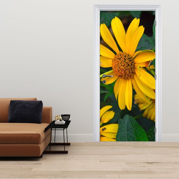 Fototapeta na dveře - Žluté květiny (95x205cm)
