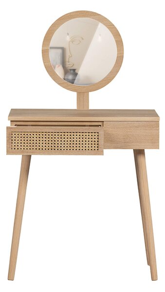 Toaletní stolek se zrcadlem foosy 70 x 40 cm přírodní