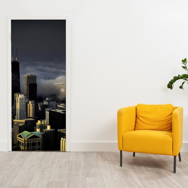 Fototapeta na dveře - Město v oblacích (95x205cm)