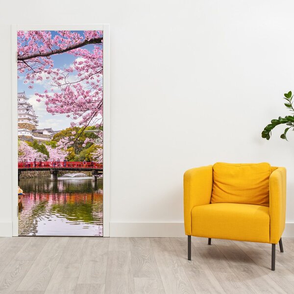 Fototapeta na dveře - Japonské třešně (95x205cm)
