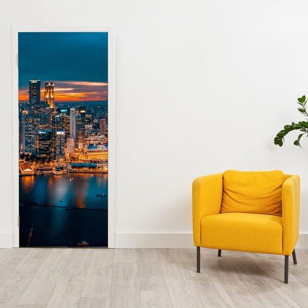 Fototapeta na dveře - Noční město (95x205cm)