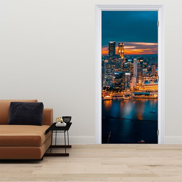 Fototapeta na dveře - Noční město (95x205cm)