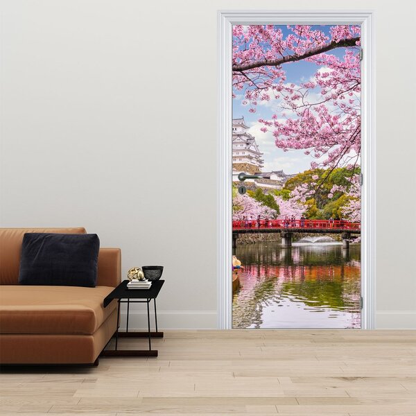 Fototapeta na dveře - Japonské třešně (95x205cm)