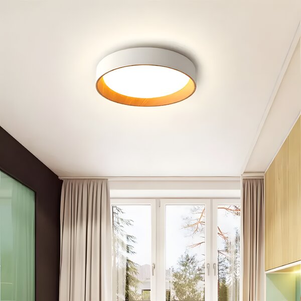 Toolight Stropní LED osvětlení WOOD G115-C 40CM bílá/dekor dřeva