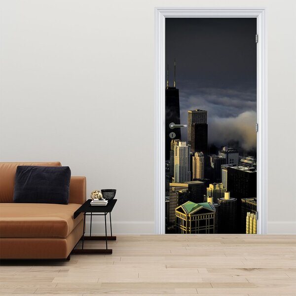 Fototapeta na dveře - Město v oblacích (95x205cm)