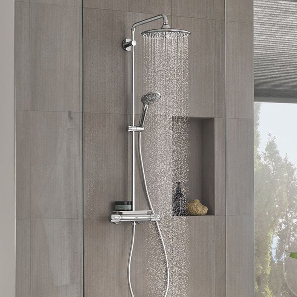 Grohe Vitalio Joy sprchová sada na stěnu s termostatem s dešťovou sprchou StarLight Chrome 26403002