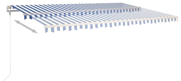 Automatická zatahovací markýza 500 x 350 cm modrobílá