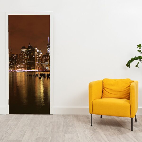 Fototapeta na dveře - Noční město (95x205cm)