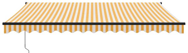Zatahovací markýza žlutá a bílá 4 x 3 m textil a hliník