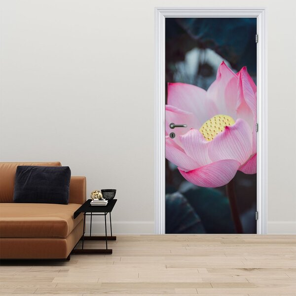 Fototapeta na dveře - Růžové květiny (95x205cm)