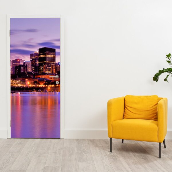 Fototapeta na dveře - Nočního město (95x205cm)