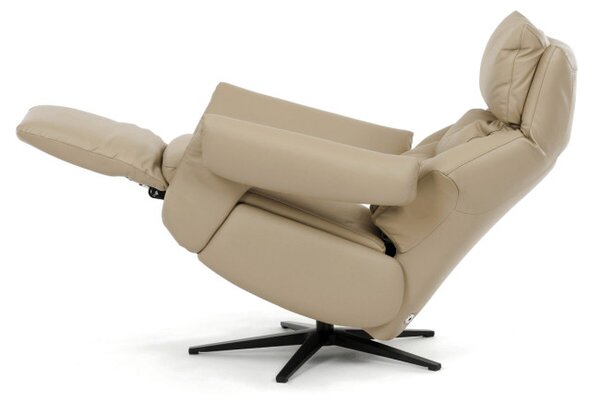 Kožené polohovací křeslo krémové, elektrické TV-B3980 CRM3