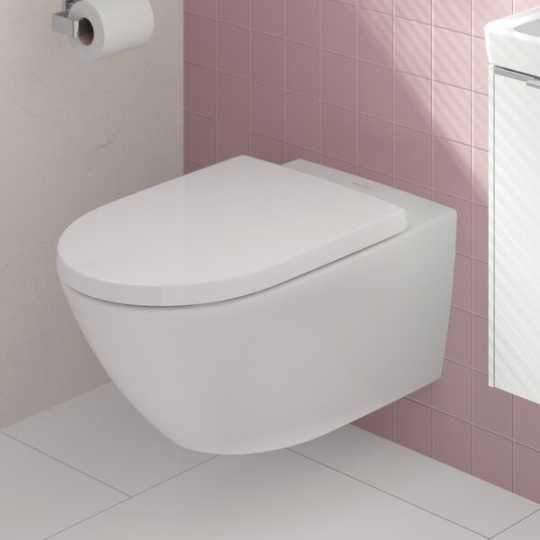 Villeroy & Boch Subway 3.0 sada wc s mísou a sedátkem závěsná bez splachovacího kruhu bílá lesk 4670TS01