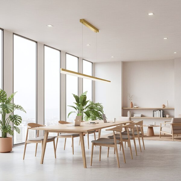 Toolight Závěsné stropní LED osvětlení APP1697-CP 200 cm zlatá kartáčovaná