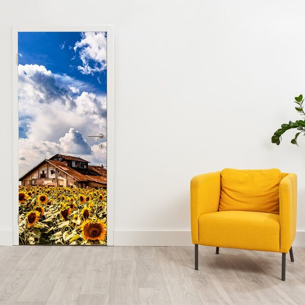 Fototapeta na dveře - Slunečnicové pole (95x205cm)