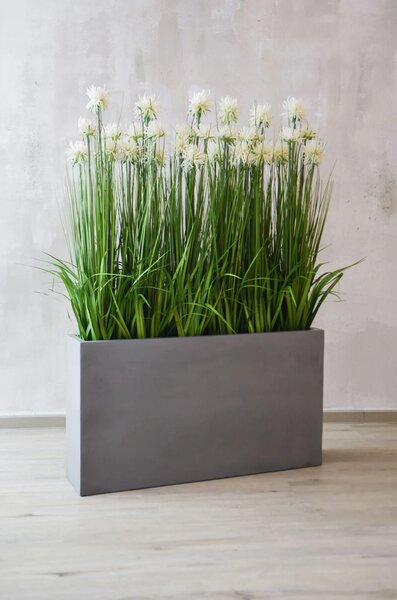 Květináč ELEMENTO SLIM, sklolaminát, šířka 90 cm, beton design, šedá