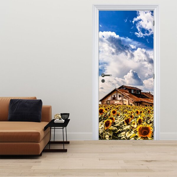 Fototapeta na dveře - Slunečnicové pole (95x205cm)