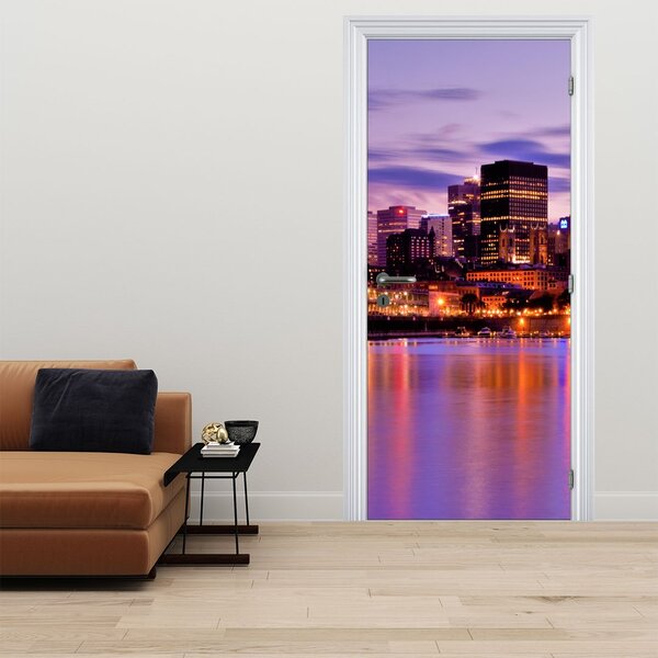 Fototapeta na dveře - Nočního město (95x205cm)