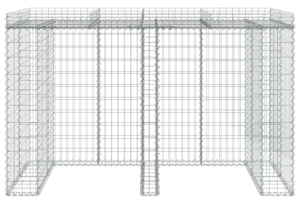 Gabionová stěna na popelnice 192x91x120 cm pozinkované železo