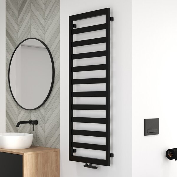 Oltens Benk koupelnový radiátor žebříkový 139x50 cm černá mat 55006300