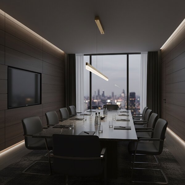 Toolight Závěsné stropní LED osvětlení APP1697-CP 200 cm zlatá kartáčovaná