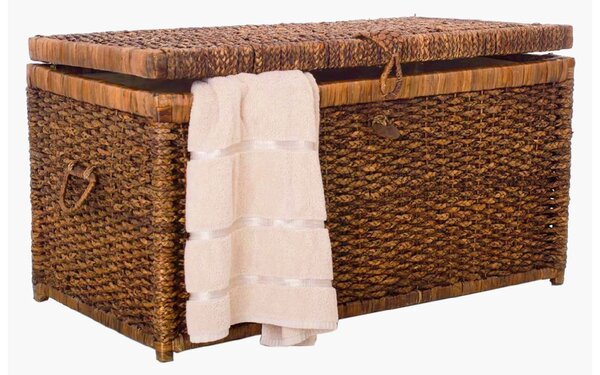 Truhla na prádlo LEA, vodní hyacint, šířka 84 cm, hnědá
