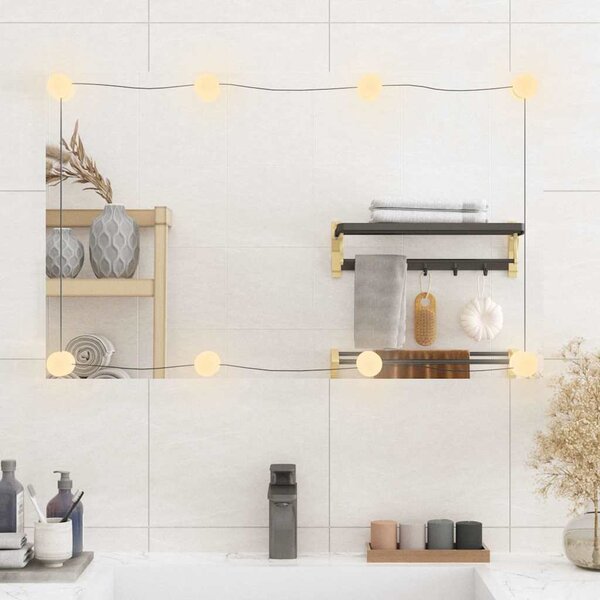 Nástěnné zrcadlo s LED osvětlením 50 x 80 cm sklo obdélníkové