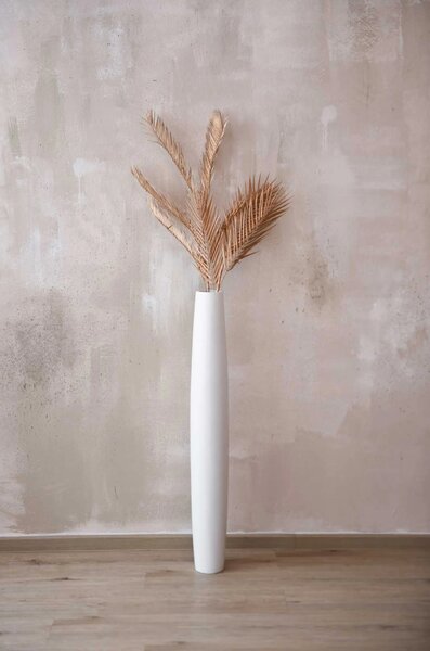 Vysoká váza ISONDRA, sklolaminát, výška 100 cm, bílá