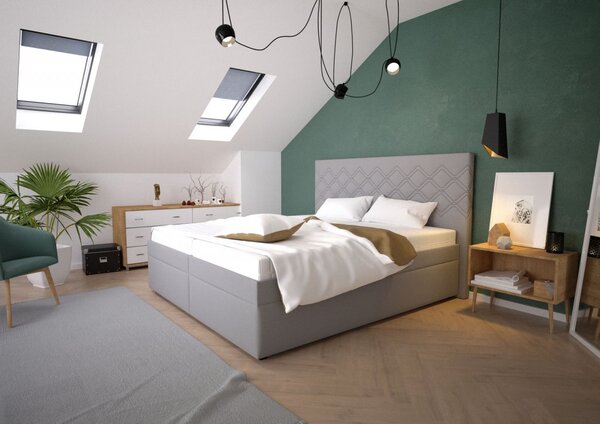 Blanář Neapol čalouněná postel vč. roštů 180 x 200 cm, šedá